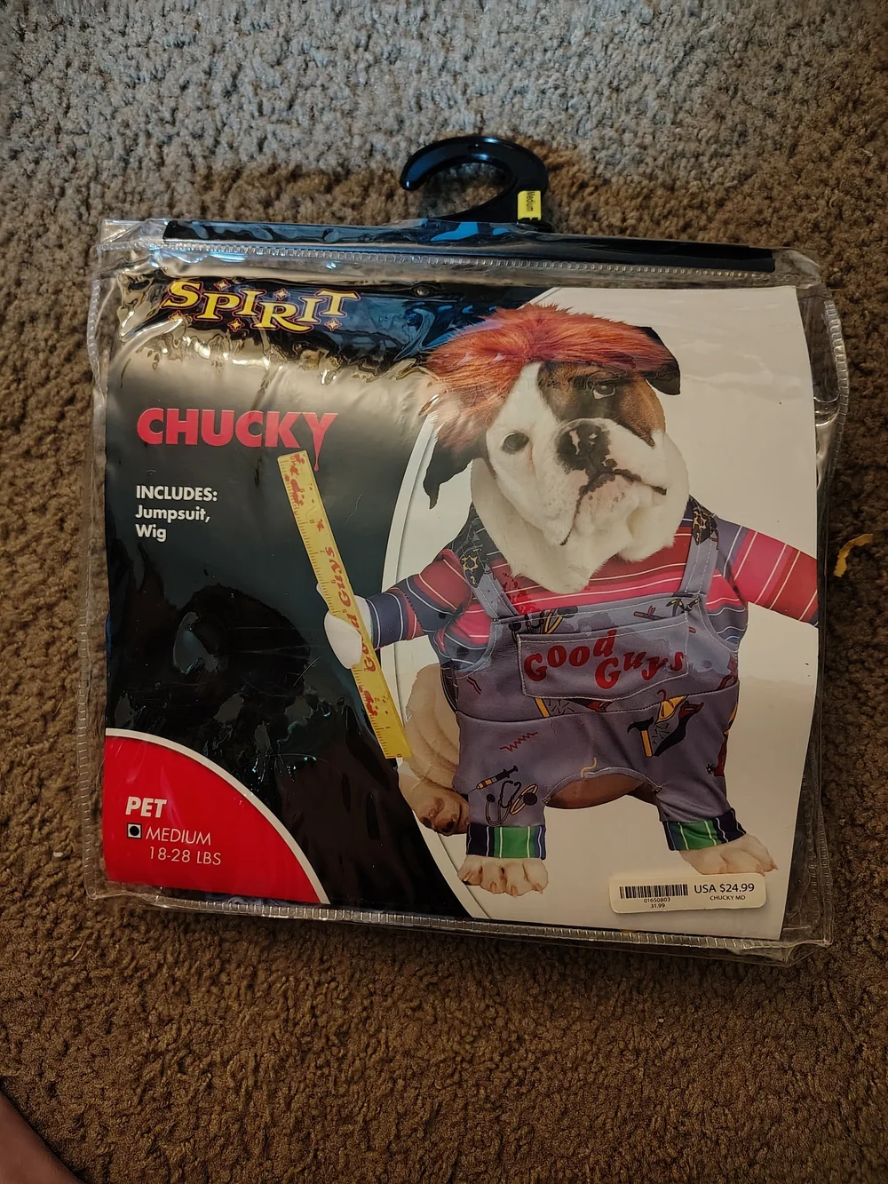 )Dog Halloween costume Spirit pet Chucky costume size M new horror